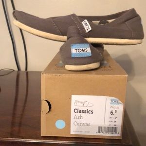 TOMS classic canvas shoe in “ash” color (light grey)—size 6.5